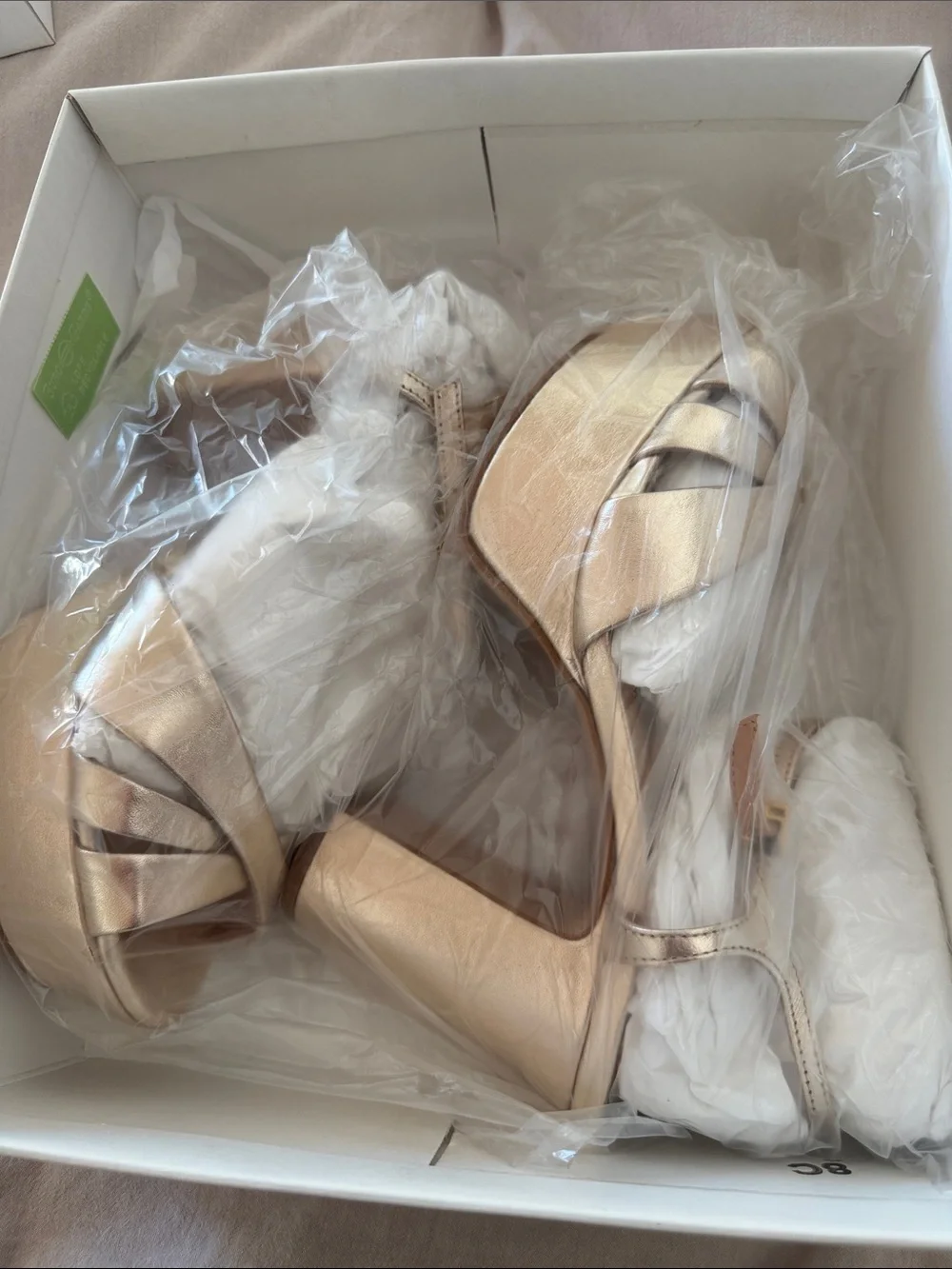 SCHUTZ Metallic Gold Strappy Block Heel Sandals brand new - Picture 4 of 6
